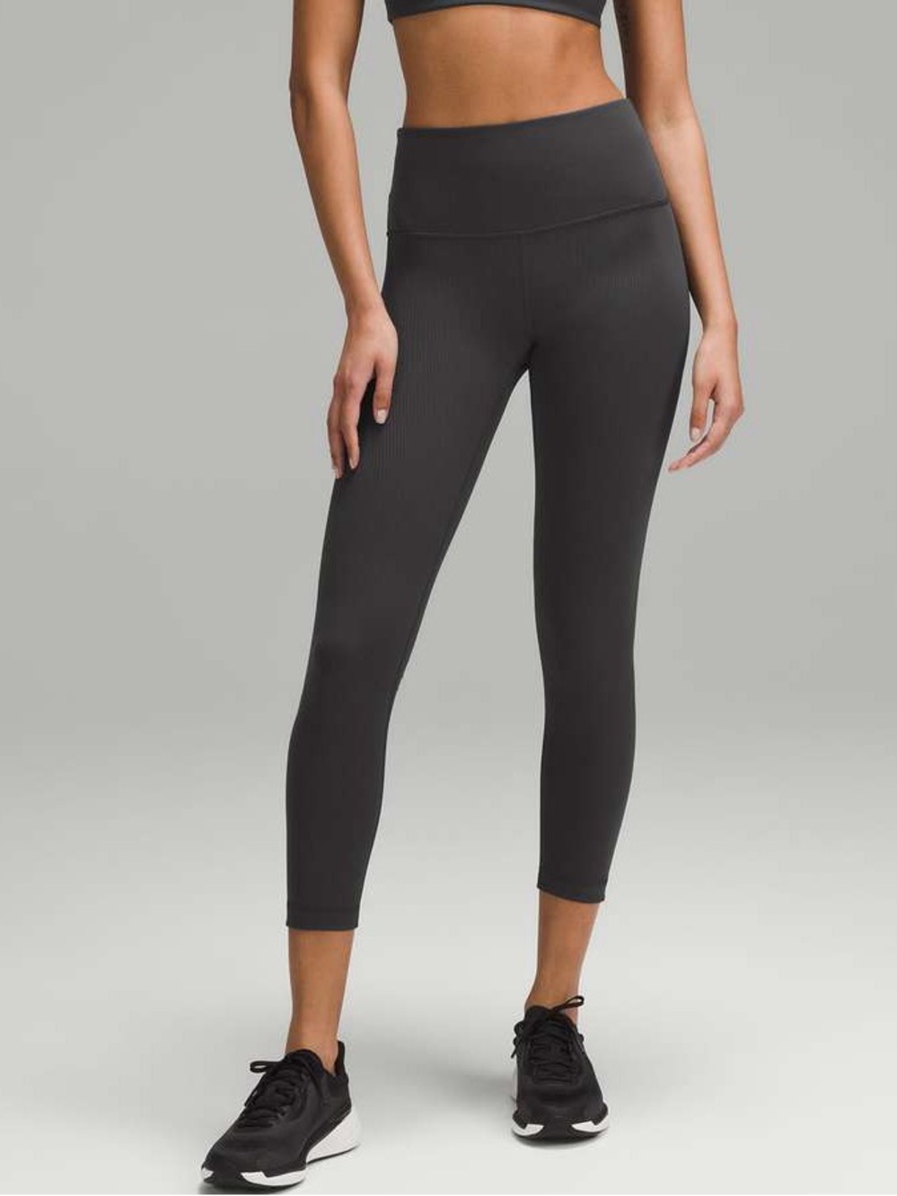 Lululemon Wunder Train High-Rise Ribbed Tight 25" size 10 Graphite Grey